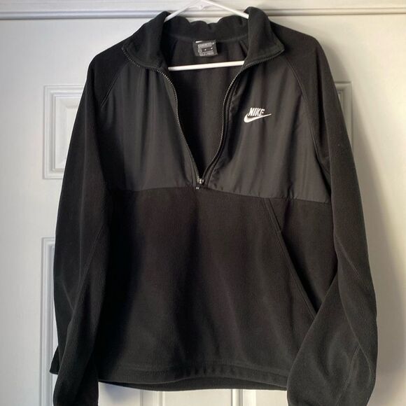 Nike Black Half Zip Fleece Pullover Size Medium - Picture 2 of 9